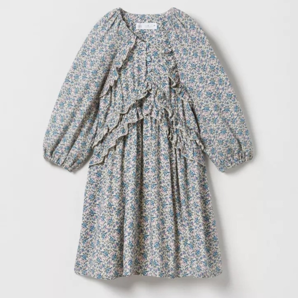 Zara ruffled floral dress size 9